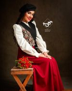 ست شومیز و دامن و وست ایماژ (زرشکی) - Image 5