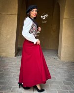 ست شومیز و دامن و وست ایماژ (زرشکی) - Image 6