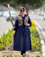 ست پیراهن و جلیقه طناز(سورمه ای)