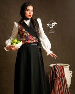 ست شومیز و دامن و وست ایماژ (مشکی)
