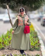 ست پیراهن و جلیقه طناز(سبز)