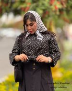 ست شومیز و دامن ارغوان مشکی - Image 2