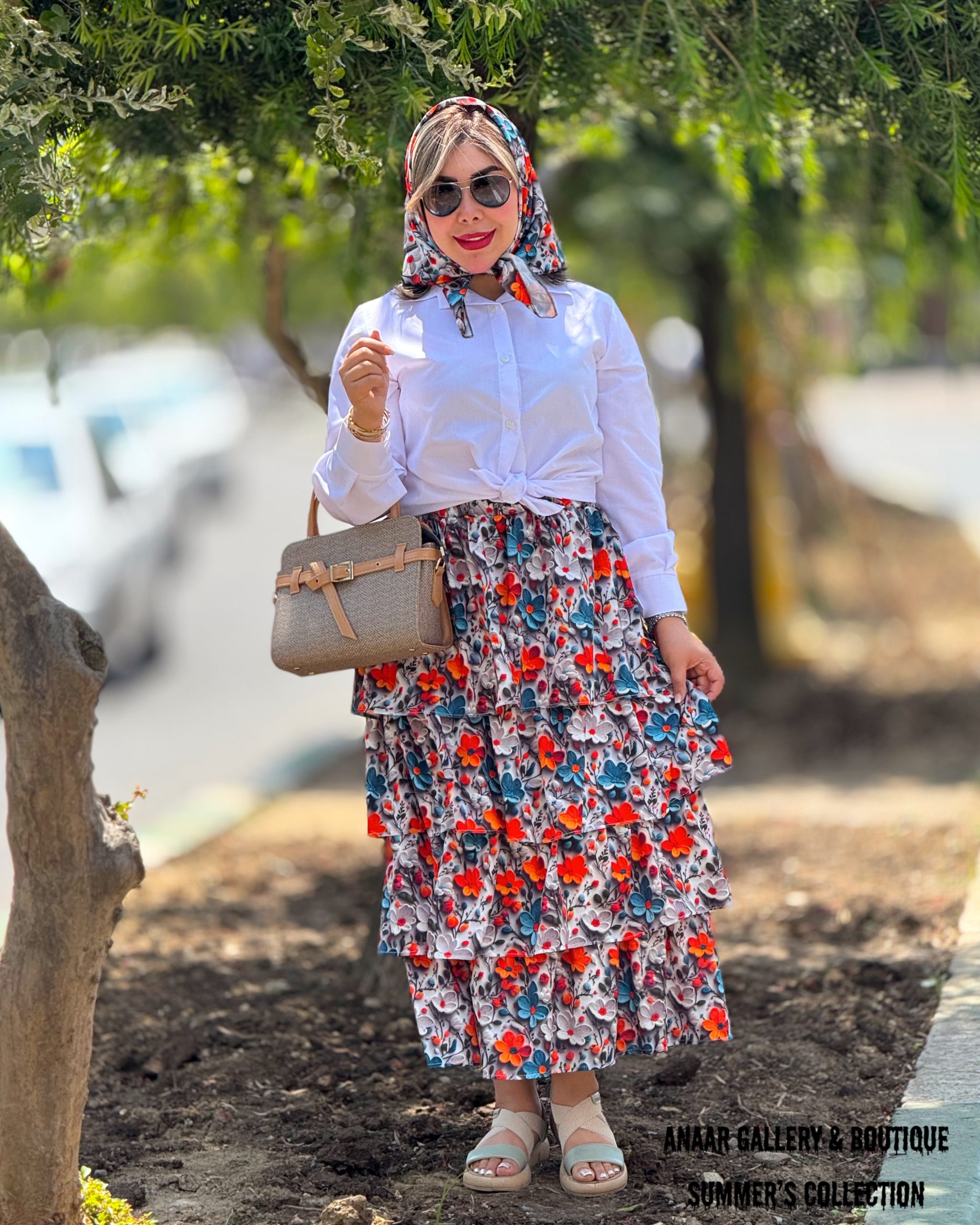 photo-output 5 ست شومیز و دامن و روسری بهار - Image 1