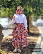 ست شومیز و دامن و روسری بهار