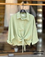 شومیز گره ای ساده در 7 رنگ - Image 2