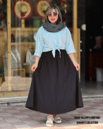 دامن لینن ساده در 6 رنگ - Image 3