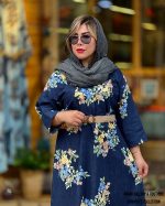 پیراهن مدل انار سورمه ای - Image 2