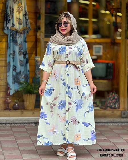 photo-output 7 پیراهن مدل انار زرد لیمویی - Image 1
