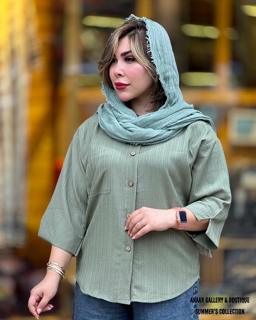 photo-output 7 شومیز ساده تک جیب در 9 رنگ - Image 1