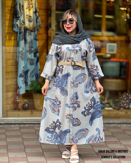photo-output 8 پیراهن مدل انار طوسی - Image 1