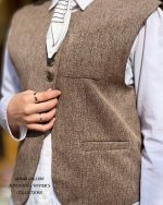 ست جلیقه با دستمال گردن (در دو رنگ) - Image 4