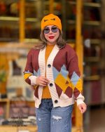 ژاکت بافت طرح لوزی (در 4 رنگ) - Image 3