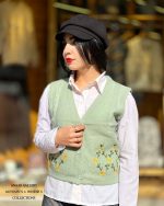 جلیقه بافت گلدوزی در سه رنگ