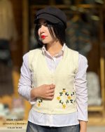 جلیقه بافت گلدوزی در سه رنگ - Image 4