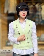جلیقه بافت گلدوزی در پنج رنگ - Image 5