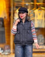پافر در دو رنگی مشکی و سفید - Image 2