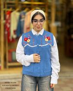 جلیقه بافت گلدوزی شده در چهار رنگ - Image 2