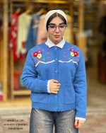 ژاکت بافت گلدوزی شده در چهار رنگ