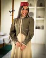 کت و سارافن طرح میهن (سبز کرم) - Image 3