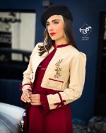 کت و سارافن بوته (کرم زرشکی) - Image 3