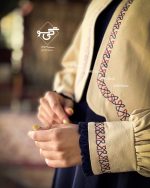 کت و سارافن طرح میهن (کرم سورمه ای) - Image 3