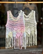 تاپ قلاب بافی رنگی رنگی