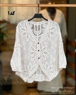 شومیز مکرومه سفید - Image 2